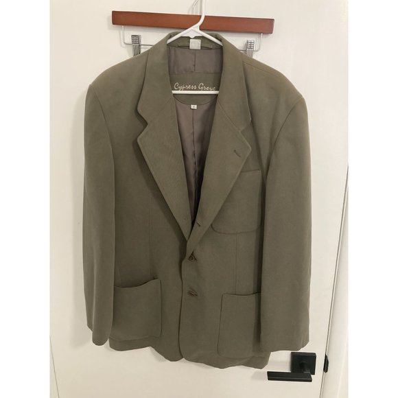 Cypress Grove Men's Vintage 100% Silk Blazer, Greyish Brown, 40R - Picture 1 of 2